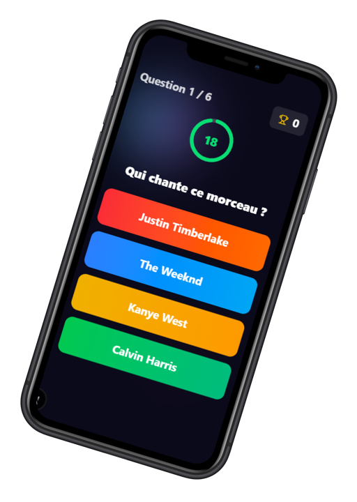 Interface BlablaQuiz - phone