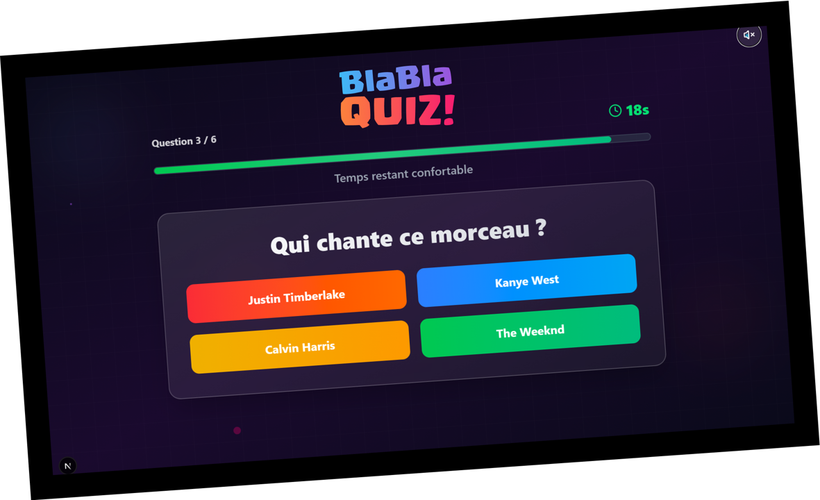 Interface BlablaQuiz - tv
